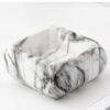 Marble Textured Ceramic Ashtray White Square