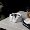 marble white ceramic outdoor Ashtray With Lid
