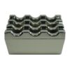 Metal Outdoor Ashtray With Lid Grid 9 Holes Silver