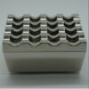 Metal Outdoor Ashtray With Lid Silver Grid 16 Holes