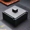 Modern Outdoor Ashtray With Lid Black Large