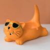 Orange Cool Cat Ceramic Ashtray
