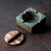 Outdoor Ashtray With Lid Retro Vintage Style Ash Tray Green