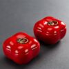 Pair Of 2 Red Ceramic Ashtrays