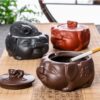 Pig Ceramic Ashtray with lid