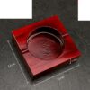 Pine Wood Ashtray Red Glossy Wood Small Size