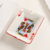 poker Card ceramic Ashtray red king card