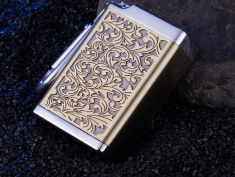 Portable Pocket Ashtray smokeless With KeyChain Embossed gold