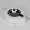 Pure Marble Ash Tray White Drop Shape