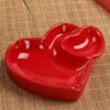 pure red ceramic heart ashtray