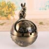 rabbit retro ashtray golden bronze