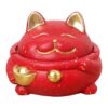 Red Lucky Cat Ashtray On White Background