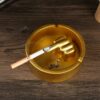 Resin Ashtray Middle Finger Golden