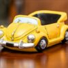 Resin Ashtray Yellow Beetle Car
