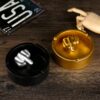 Resin Ashtrays In Black And Gold Middle Finger
