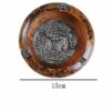 Retro Wood Ashtray With Zinc Alloy Ornaments Extra Large