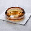 Round Crystal Glass Ashtray wine color