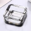 Silver Glass Ashtray Square Shape