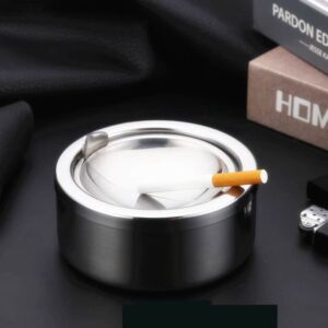 Simple Outdoor Ashtray With Lid (Stainless Steel)