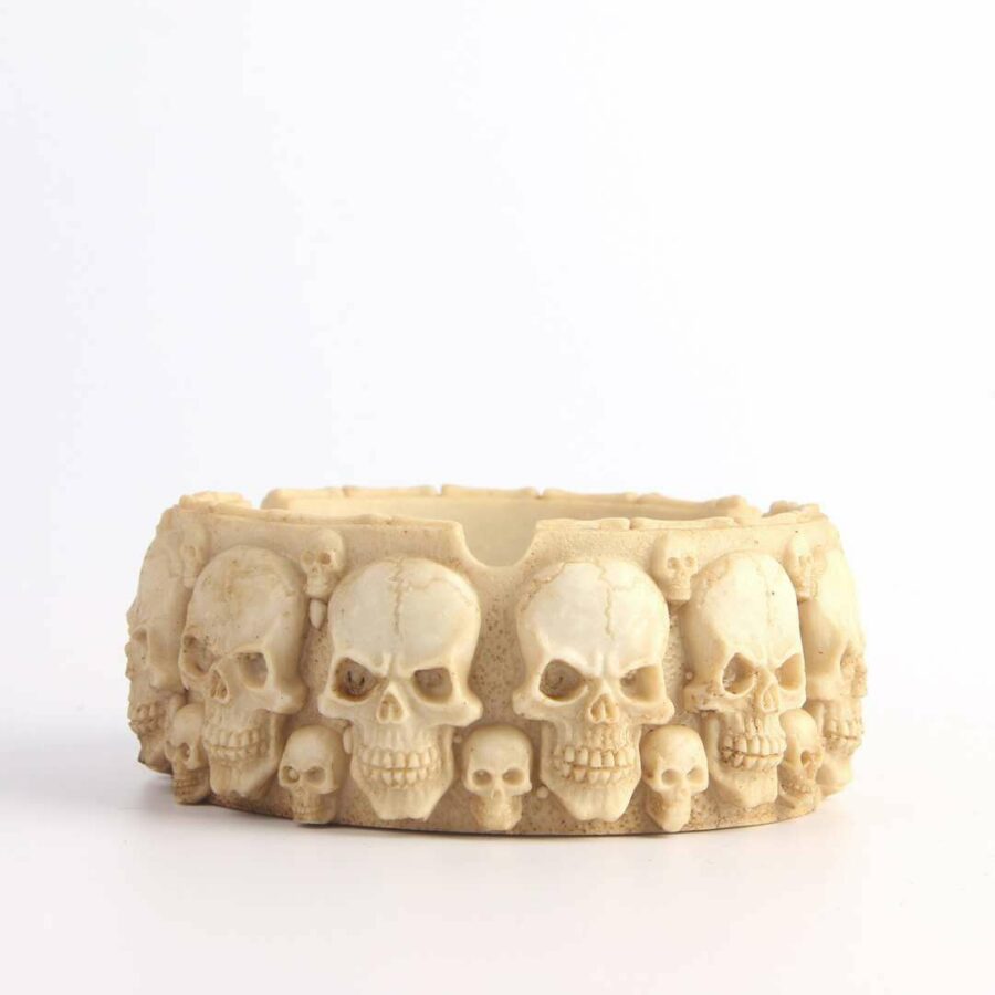 Skulls Ashtray Round Resin