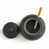 Small Black Ceramic Ashtray With Lid For Patio