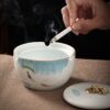 Smokeless Ashtray With Cover Ceramic Hand Painted