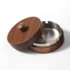 Smokeless Ashtray With Lid Windproof Wood For Outdoor
