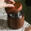 Smokeless Outdoor Ashtray With Lid Wooden And Windproof