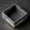 Square Cement Ashtray Grey Color Large