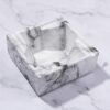 Square Ceramic Ashtray 4 Slot Marble Style