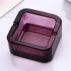 Square Glass Ashtray Red