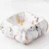 Square Marble Textured Ceramic Ashtray Golden Grey