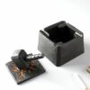 Square Modern Cement Ashtray With Lid