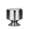Stainless Steel Outdoor Ashtray With Windproof Lid On White Background