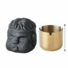 Stone Ashtray For Outdoor With Head Shape Black