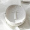 Stone Face Ceramic Ashtray white color