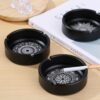 Sturdy Ashtrays Black And Round Thickened Alluminium