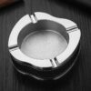 Sturdy Classy Stainless Steel Ashtray With 4 Slots For Cigarettes And Cigar