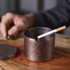 Tall Outside Ashtray Copper With Lid Japanese Style