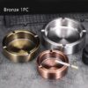 Thick Stainless Steel Ashtray In Colors Silver Bronze And Copper