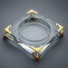 Transparent Square Crystal Glass Ashtray