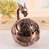 Vintage Ashtray With lid retro dragon red