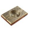 Vintage Cigar Ashtray Wood Bronze