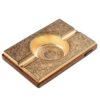 Vintage Cigar Ashtray Wood Golden