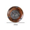 Vintage Wood Ashtray With Zinc Alloy Ornaments Medium Size