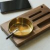 Walnut Ashtray For Three Cigarettes
