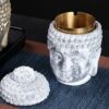 White Buddha Ashtray For 3 Cigarettes