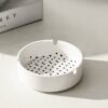 White Ceramic Ashtray With Black Dots