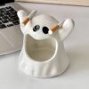 White Ghost Ashtray Made From High Quality Ceramic