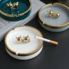 white grey green ceramic ashtrays